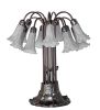 24" High Gray Tiffany Pond Lily 12 Light Table Lamp