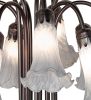 24" High Gray Tiffany Pond Lily 12 Light Table Lamp