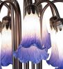 24" High Blue/White Tiffany Pond Lily 12 Light Table Lamp