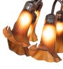 24" High Dark Amber Tiffany Pond Lily 12 Light Table Lamp