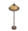 24" High Tiffany Jeweled Peacock Floor Lamp