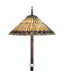 24" High Tiffany Jeweled Peacock Floor Lamp