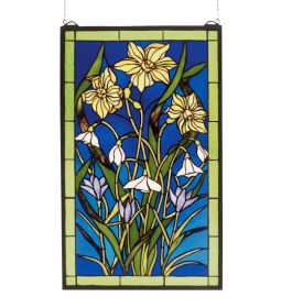 Spring Bouquet Stained Glass Window