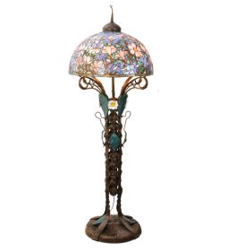 Tiffany Magnolia Nouveau Floral Floor Lamp - 73"H