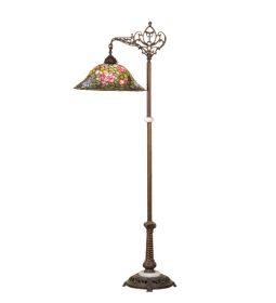 Tiffany Rosebush Bridge Arm Floor Lamp - 59"H