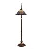 61"H Tiffany Peacock Feather Bridge Arm Floor Lamp