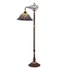 61"H Tiffany Peacock Feather Bridge Arm Floor Lamp
