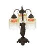 23"H Rose Bouquet 3 Arm Fringed Table Lamp