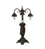 23"H Rose Bouquet 3 Arm Fringed Table Lamp