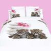 Twin Size Duvet Cover Sheets Set, Baby Leopards