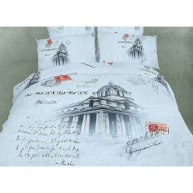 Twin Size Duvet Cover Sheets Set, London