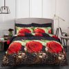Duvet Cover Set, King Size Floral Bedding, Dolce Mela - Night Roses