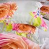 Queen Size Duvet Cover Set, 6 Piece Luxury Floral Bedding, Dolce Mela  Innocence