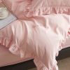 King Size 6 piece Duvet Cover Set Ruffled Bedding 100% Cotton