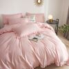 King Size 6 piece Duvet Cover Set Ruffled Bedding 100% Cotton