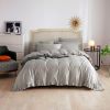 Duvet Cover Set Ruffled Bedding 100% Cotton - Grey, 6 piece, Queen