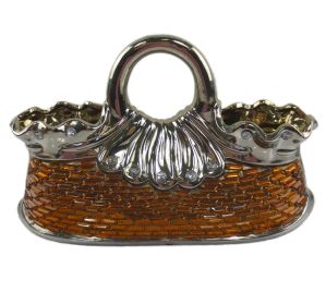 Purse Decorative Ceramic & Glass Flower Vase