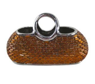 Decorative Ceramic & Glass Purse Flower Vase