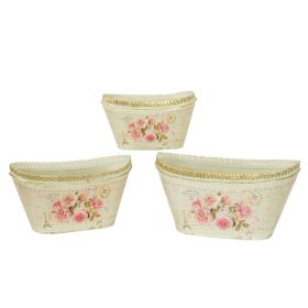 Oval French Country Decorative Metal Planters