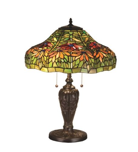 24"H TIFFANY POINSETTIA TABLE LAMP
