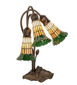 16 High Stained Glass Pond Lily 3 Light Accent Lamp