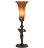 15 High Amber Tiffany Pond Lily Nouveau Lady Accent Lamp