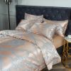 Elegant Queen Size Duvet Cover Set Jacquard Top & 100% Cotton Inside