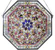 25W X 25H Floral Stained Glass Window