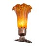 8" High Amber Pond Lily Victorian Mini Lamp