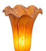 8" High Amber Pond Lily Victorian Mini Lamp