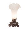 8" High White Tiffany Pond Lily Victorian Accent Lamp