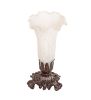 8" High White Tiffany Pond Lily Victorian Accent Lamp
