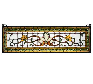 33W X 10H Fairytale Transom Stained Glass Window