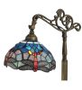 60.5"H Tiffany Hanginghead Dragonfly Bridge Arm Floor Lamp
