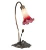 16 High Pink/White Tiffany Pond Lily Accent Lamp