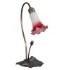 16 High Pink/White Tiffany Pond Lily Accent Lamp