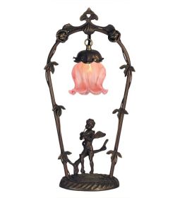 19" High Pink Cherub with Violin Mini Lamp