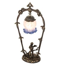 19" High Pink/Blue Cherub With Violin Mini Lamp