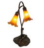 16" High Amber Tiffany Pond Lily 2 LT Accent Lamp