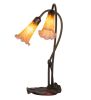 16" High Amber/Purple Pond Lily 2 LT Table Lamp
