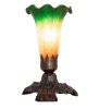 7" High Amber/Green Tiffany Pond Lily Victorian Mini Lamp