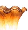 Pond Lily Victorian Mini Lamp - Amber - 7 in. ht.