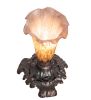 7" High Amber/Purple Tiffany Pond Lily Victorian Mini Lamp