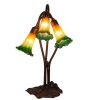 16" High Amber/Green Tiffany Pond Lily 3 LT Accent Lamp