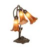 16" High Amber Tiffany Pond Lily 3 Light Accent Lamp