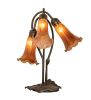 16" High Amber Tiffany Pond Lily 3 Light Accent Lamp
