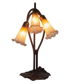 16" High Amber/Purple Pond Lily 3 LT Table Base