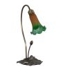16" High Amber/Green Tiffany Pond Lily Accent Lamp