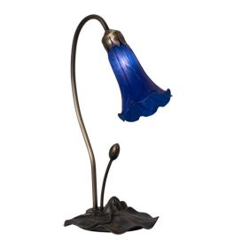 16 High Blue Tiffany Pond Lily Accent Lamp