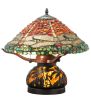 16.5"H Dragonfly Polished Agata W/Lighted Base Table Lamp